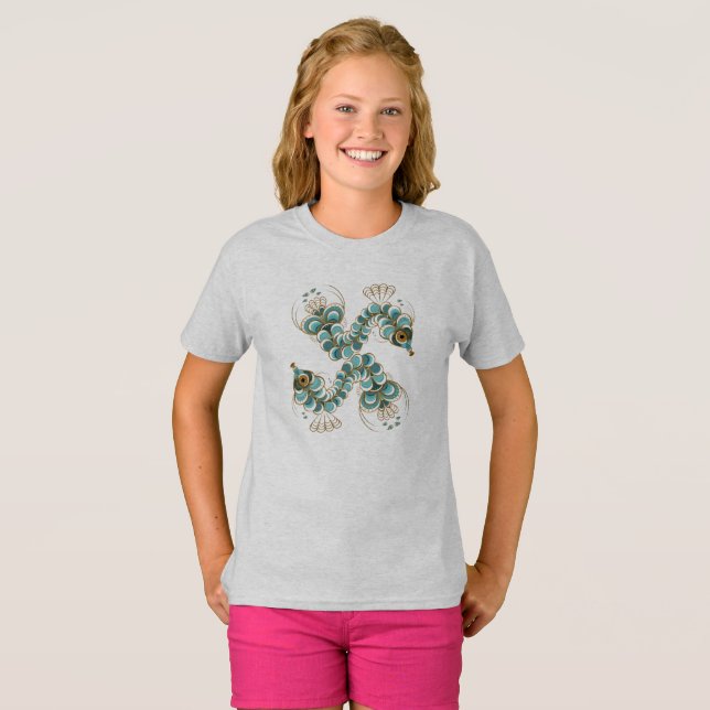 Chimera - Peacock Seahorse Kids T-shirt (Devant entier)