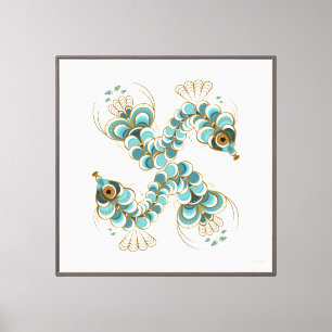 Chimera - Peacock Seepferd 30x30 Leinwand Giclée
