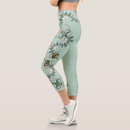 Chimera - Pfauen Seepferd Hochwaisted Capris