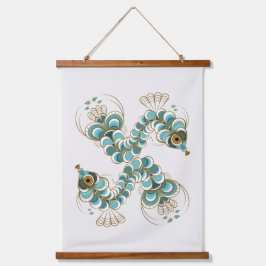 Chimera - Pfauenholz-Seepferd-Holzteppiche Wandteppich Mit Holzrahmen