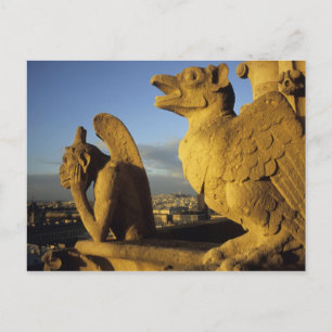 Chimera, re Dame Cathedral, Paris, Frankreich Postkarte