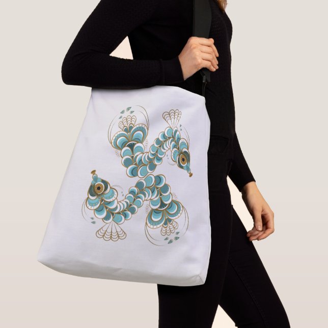 Chimera - Seepferd Peacock Crossbody Bag (2 Größen Tragetaschen Mit Langen Trägern (Von Nahem)