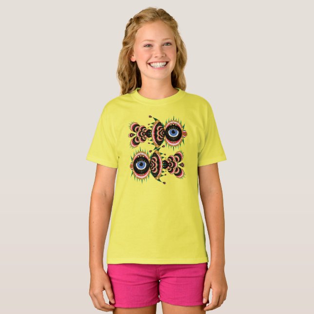 Chimera - T-shirt pour enfants d'oiseaux de poisso (Devant entier)