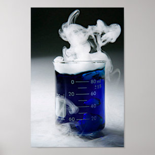 Chimie Beaker Blue Liquide, affiche de fumée