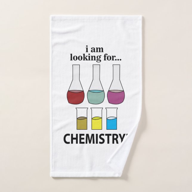 Chimie Drôle Je cherche la chimie (Serviette à main)