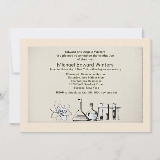 Chimie Grand Graduation Invitation (Devant)