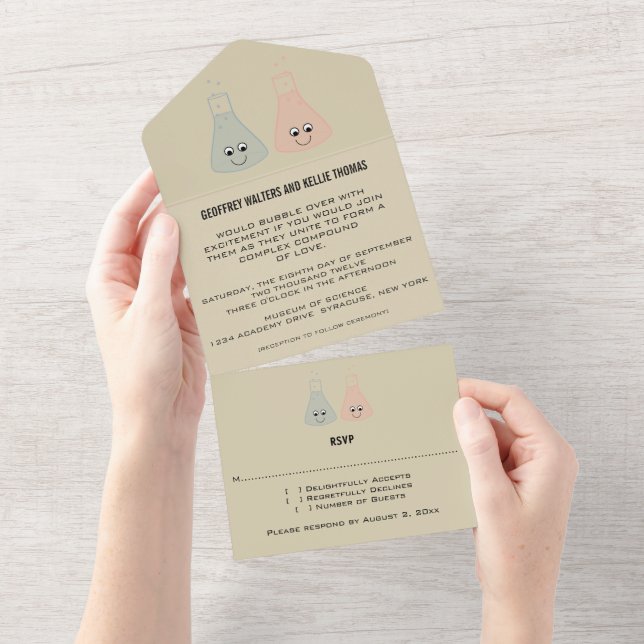 Chimie mignonne tout en un mariage Invitation (Déchirure)