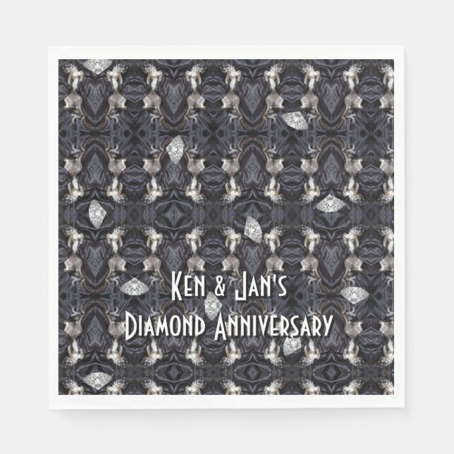 Chimigos - Chihuahuas und Diamonds Art Deco Serviette (Vorderseite)