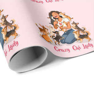 Chimigos - Verrückte Chi-Dame - Chihuahua Geschenkpapier