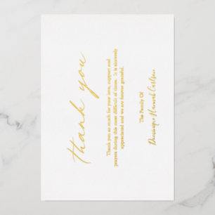 Chimique Calligraphie Or Foil Carte de remerciemen