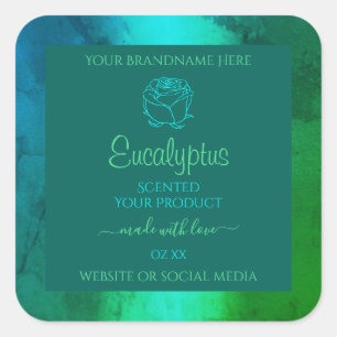 Chimmersif Turquoise Motif vert produit Étiquettes