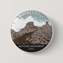 Chimney Rock National Monument Colorado Vintag Button