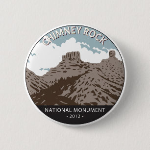 Chimney Rock National Monument Colorado Vintage Button