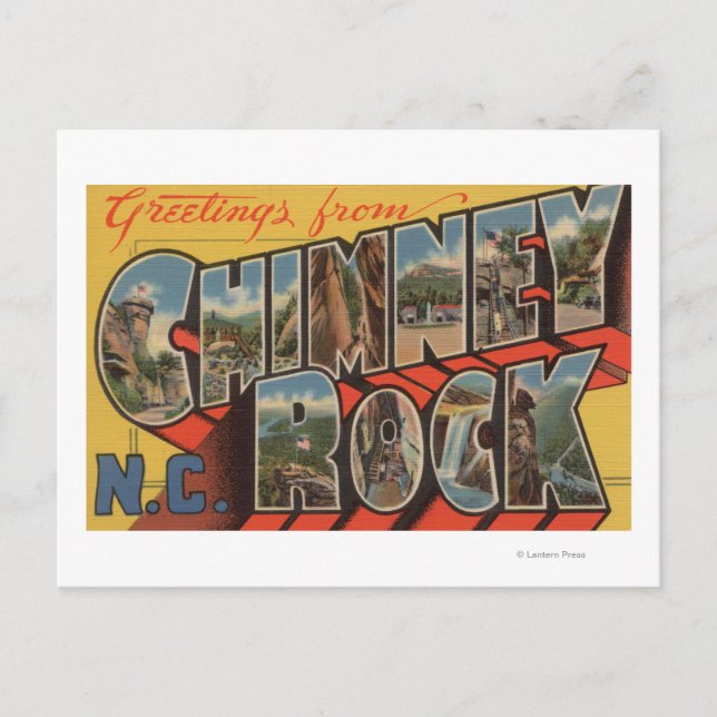 Chimney Rock, North Carolina Postkarte (Vorderseite)