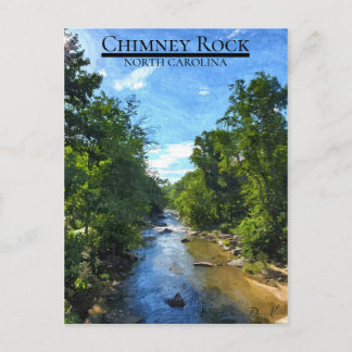 Chimney Rock North Carolina River Postcard Postkarte