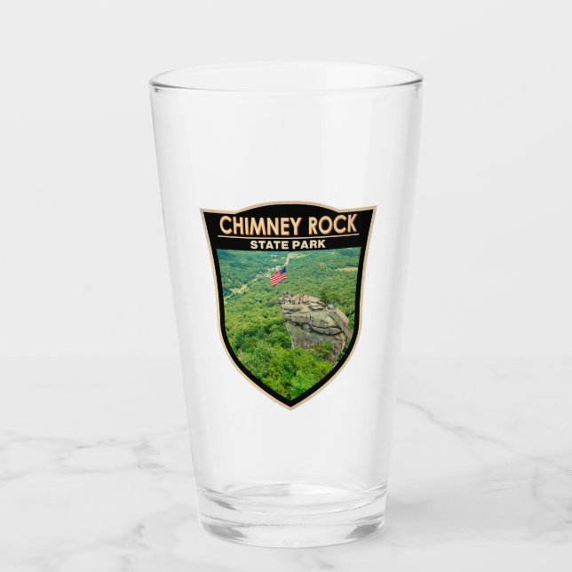 Chimney Rock Staat Park North Carolina Abzeichen Glas (Vorderseite)