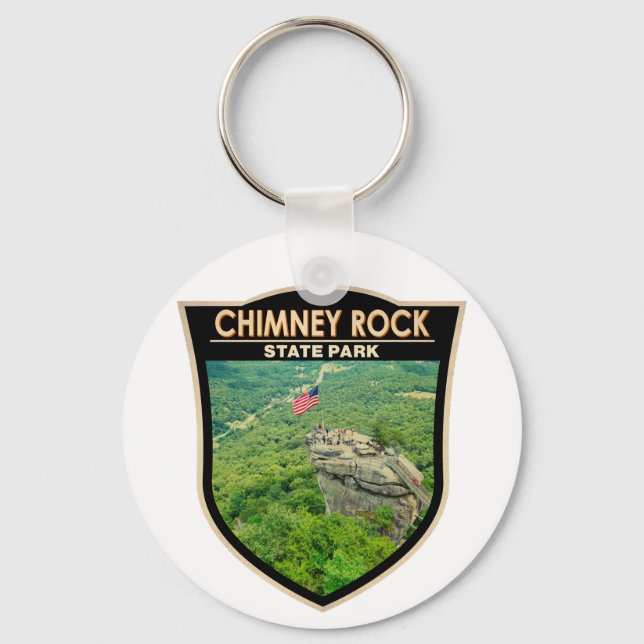 Chimney Rock Staat Park North Carolina Abzeichen Schlüsselanhänger (Vorderseite)