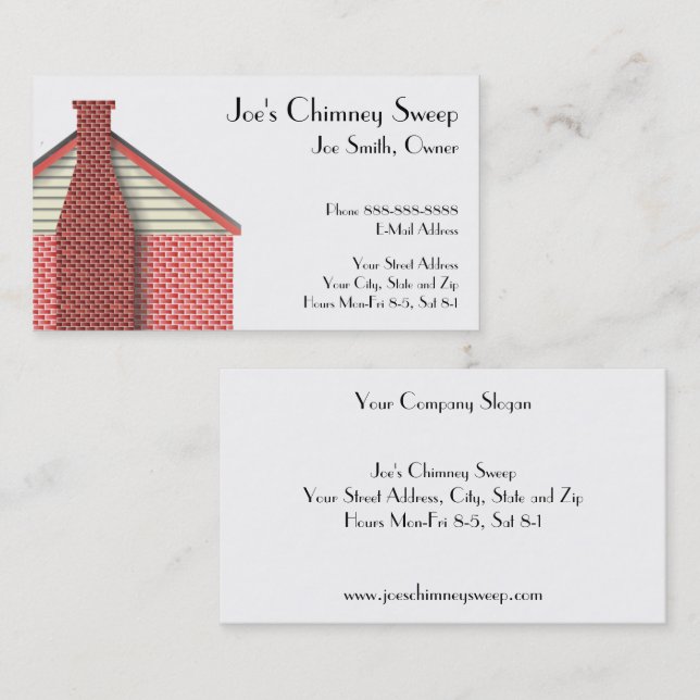 Chimney Sweep Business Card Visitenkarte (Vorne/Hinten)