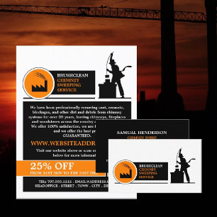 Chimney Sweep Logo Design, Kaminney Sweep Visitenkarte