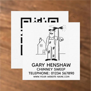Chimney Sweep Square Business Card Quadratische Visitenkarte