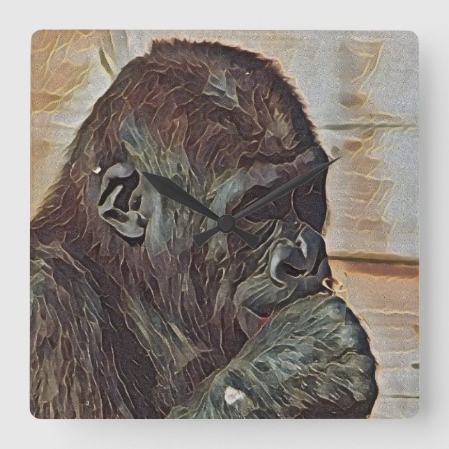CHIMP ART QUADRATISCHE WANDUHR (Vorderseite)