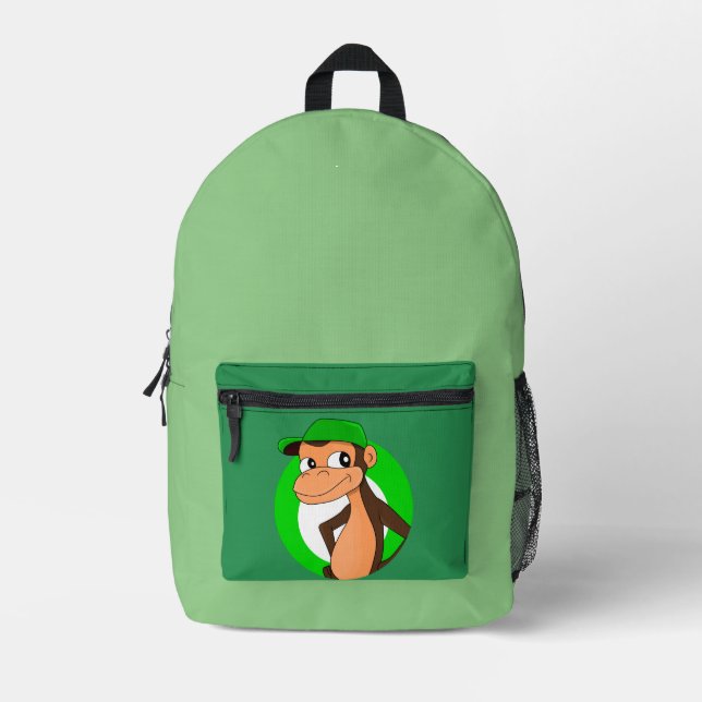 Chimp Cartoon Bedruckter Rucksack (Vorderseite)