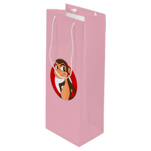 Chimp Cartoon Weinbeutel Geschenktüte Für Weinflaschen