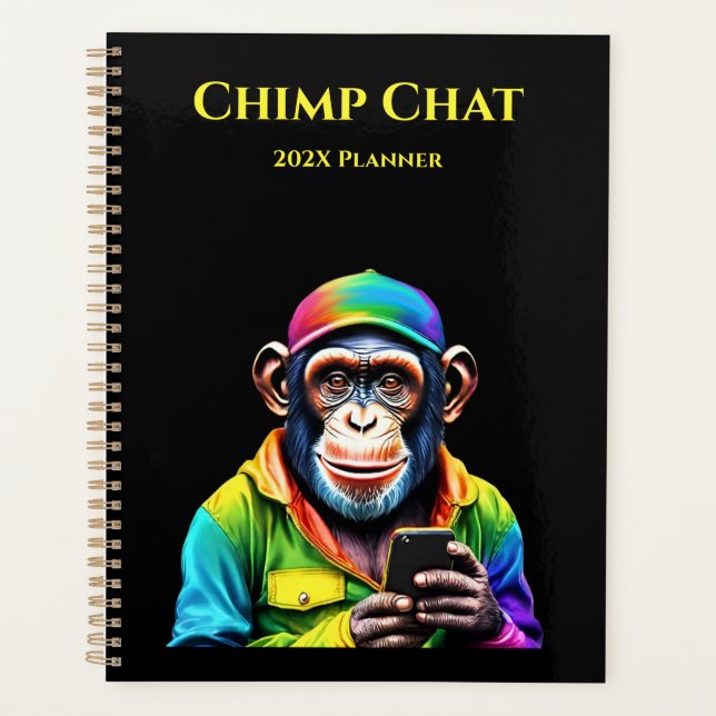 Chimp Conversation-Chimpanzé avec téléphone (Devant)