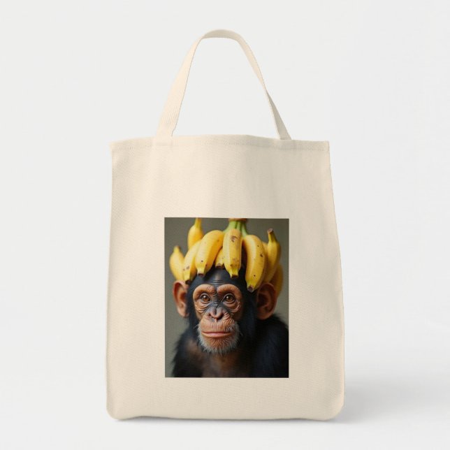 Chimp mit Bananenholzbeutel Tragetasche (Vorne)