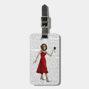 Chimp mit Wein Gepäckanhänger