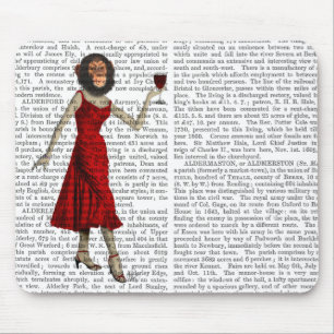 Chimp mit Wein Mousepad