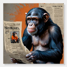 Chimp Royalty auf Throne Einzigartige Tierkunst