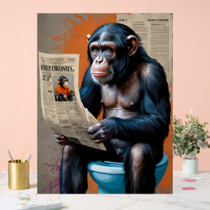 Chimp Royalty on the Throne" - Einzigartige Tierku Acrylschild