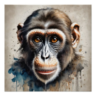 Chimpanzé no 4 Poster brillant