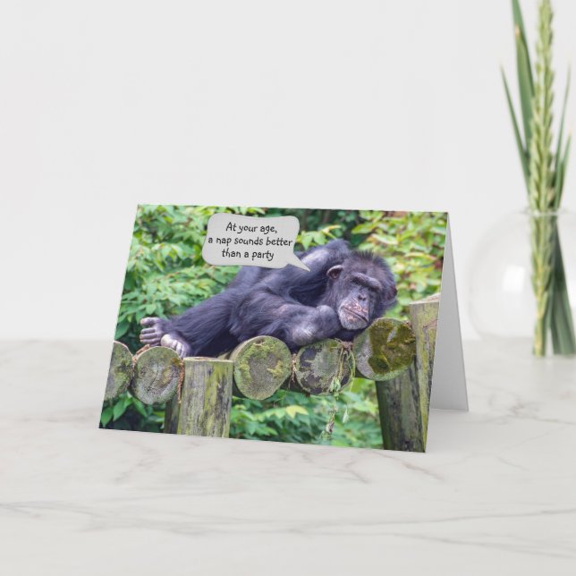 Chimpanzee Birthday Spaß Karte (Vorderseite)