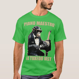 Chimpanzee Chimp Piano Maestro in einem Tuxedo Ves T-Shirt