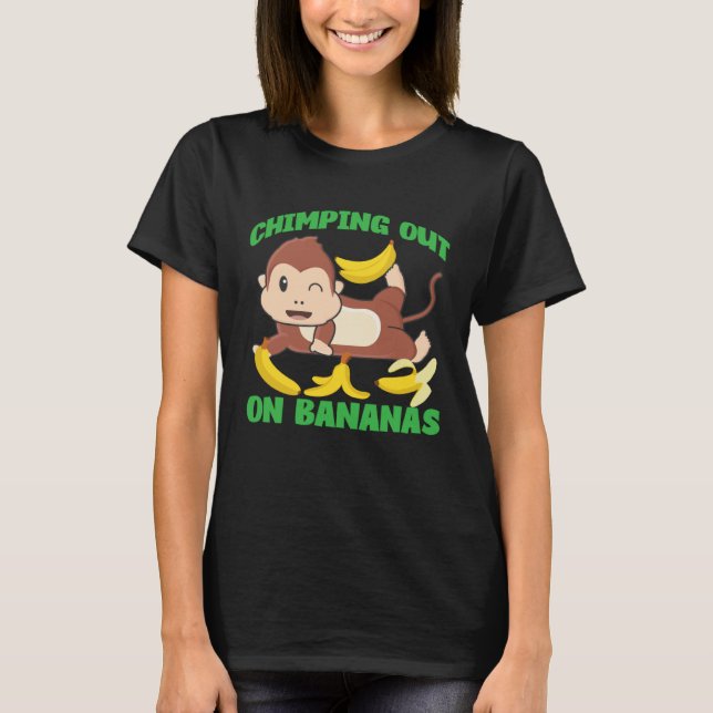 Chimpanzee Chimping Out On Bananas T-Shirt (Vorderseite)