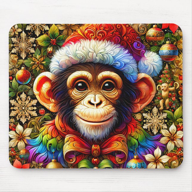 CHIMPANZEE Christmas Zany ~ Mousepad (Vorne)