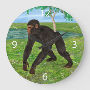 Chimpanzee Große Wanduhr