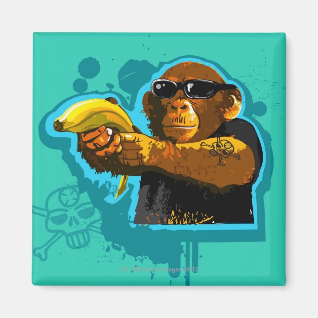 Chimpanzee Holding a Banana Magnet (Vorne)