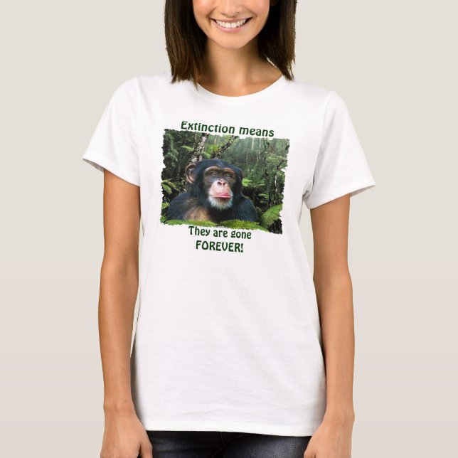 CHIMPANZEE II Wildlife Art & Gedicht Damen Shirt (Vorderseite)