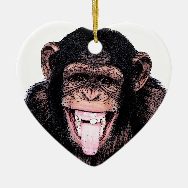Chimpanzee Keramik Ornament (Vorne)