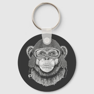 Chimpanzee Motorradfahrer Schlüsselanhänger