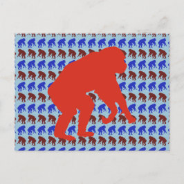 Chimpanzee Pattern Art Postcard Postkarte