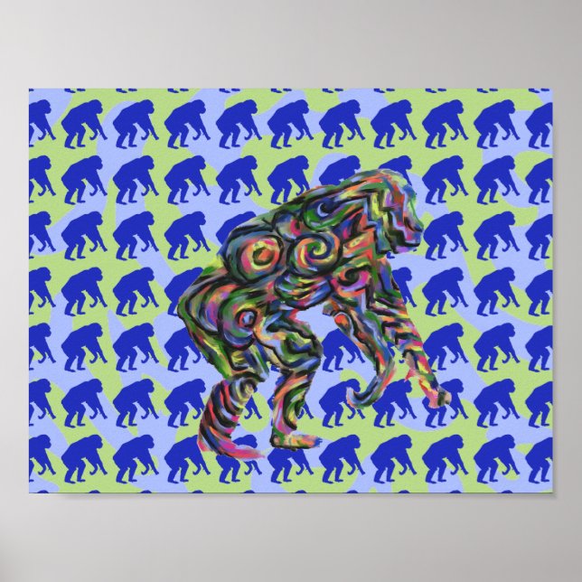 Chimpanzee Pattern Art Poster (Vorne)