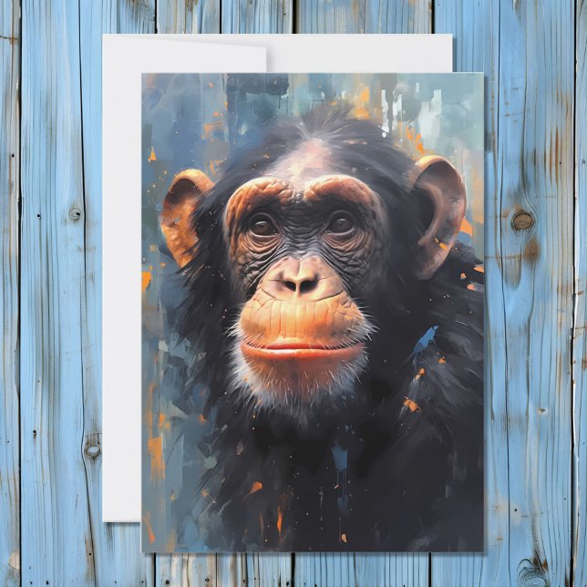 Chimpanzee Portrait Feiertagskarte (Von Creator hochgeladen)