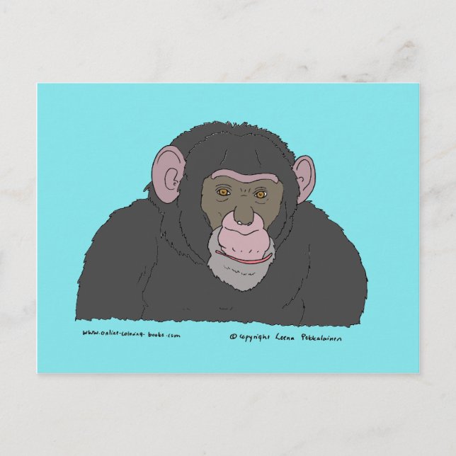 Chimpanzee Postkarte (Vorderseite)