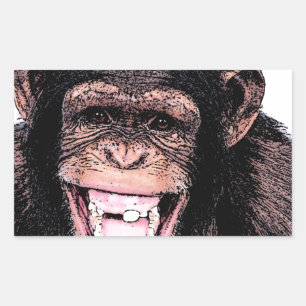 Chimpanzee Rechteckiger Aufkleber