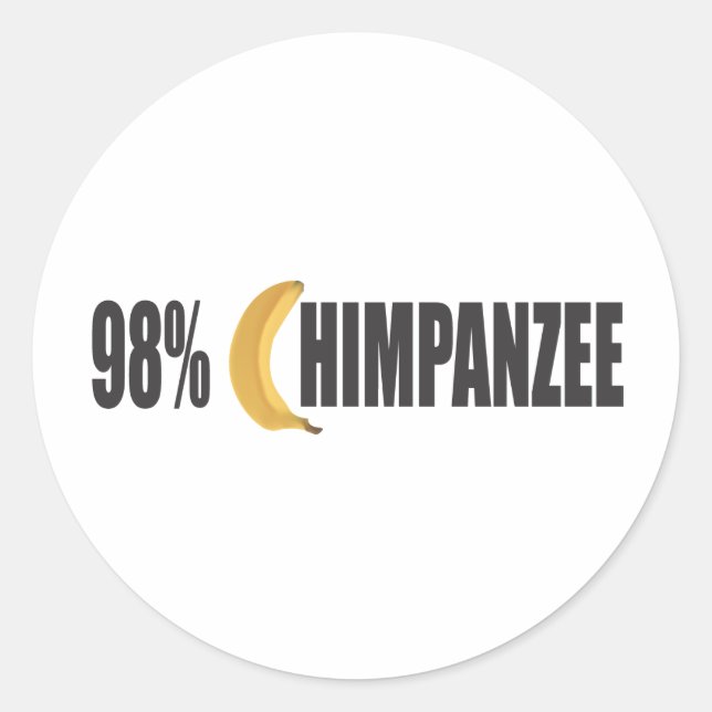 Chimpanzee Runder Aufkleber (Vorderseite)