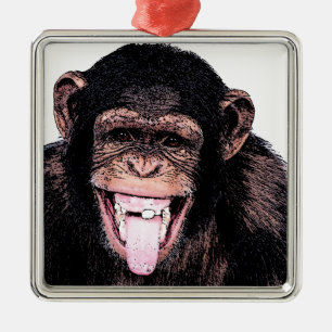 Chimpanzee Silbernes Ornament